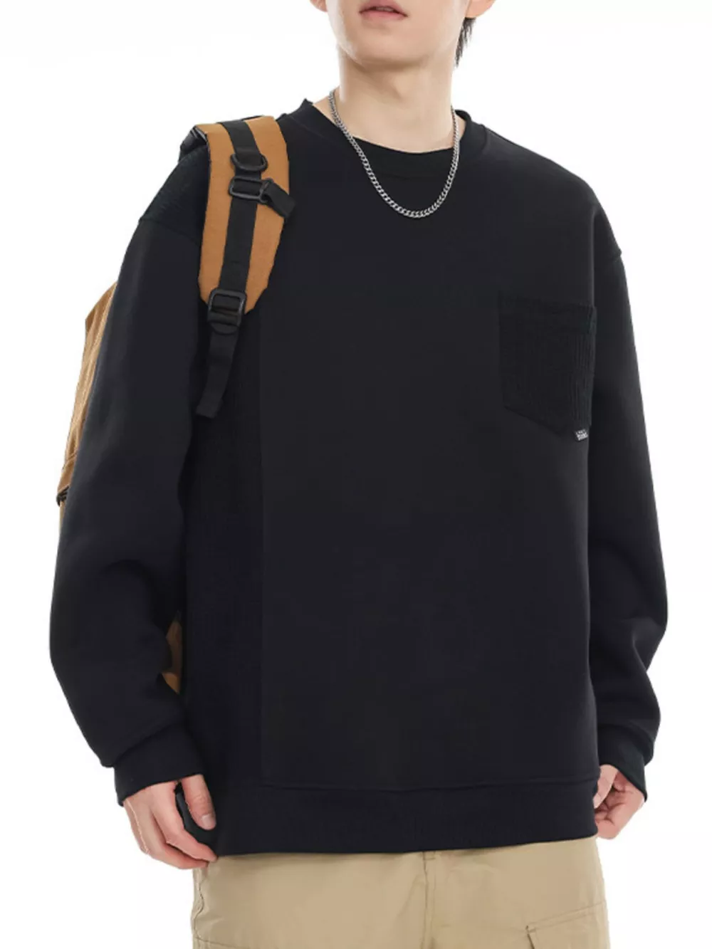 Men's Plus Size Casual Round Neck Long Sleeve Sweatshirt, image 8