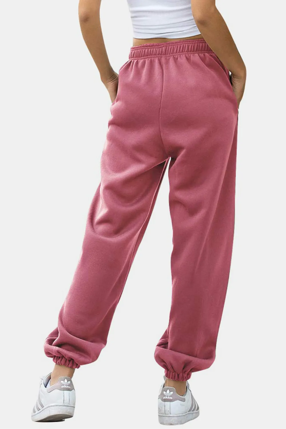Elastic Waist Joggers with Pockets, image 11