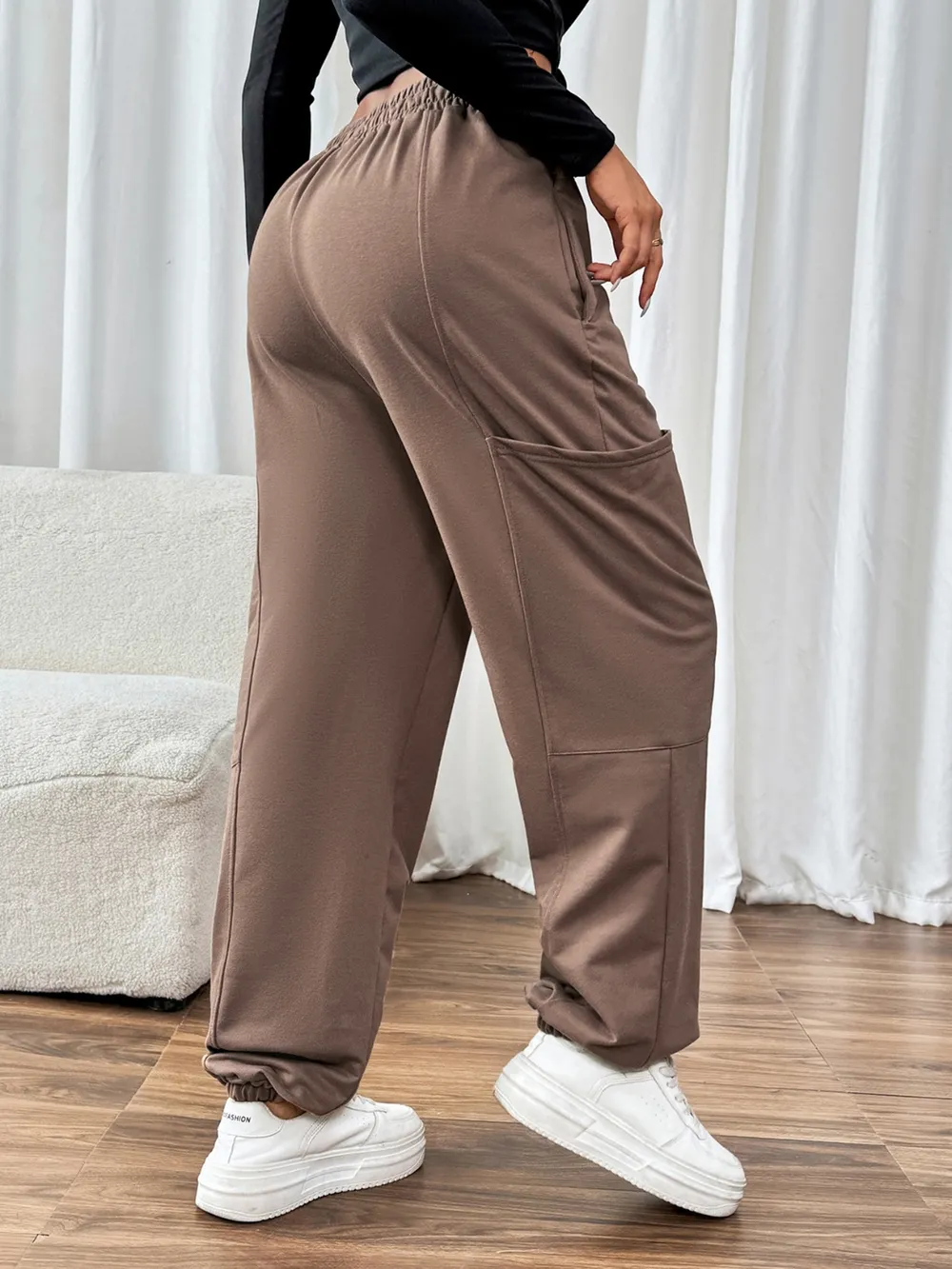 Tied Joggers with Pockets, image 2