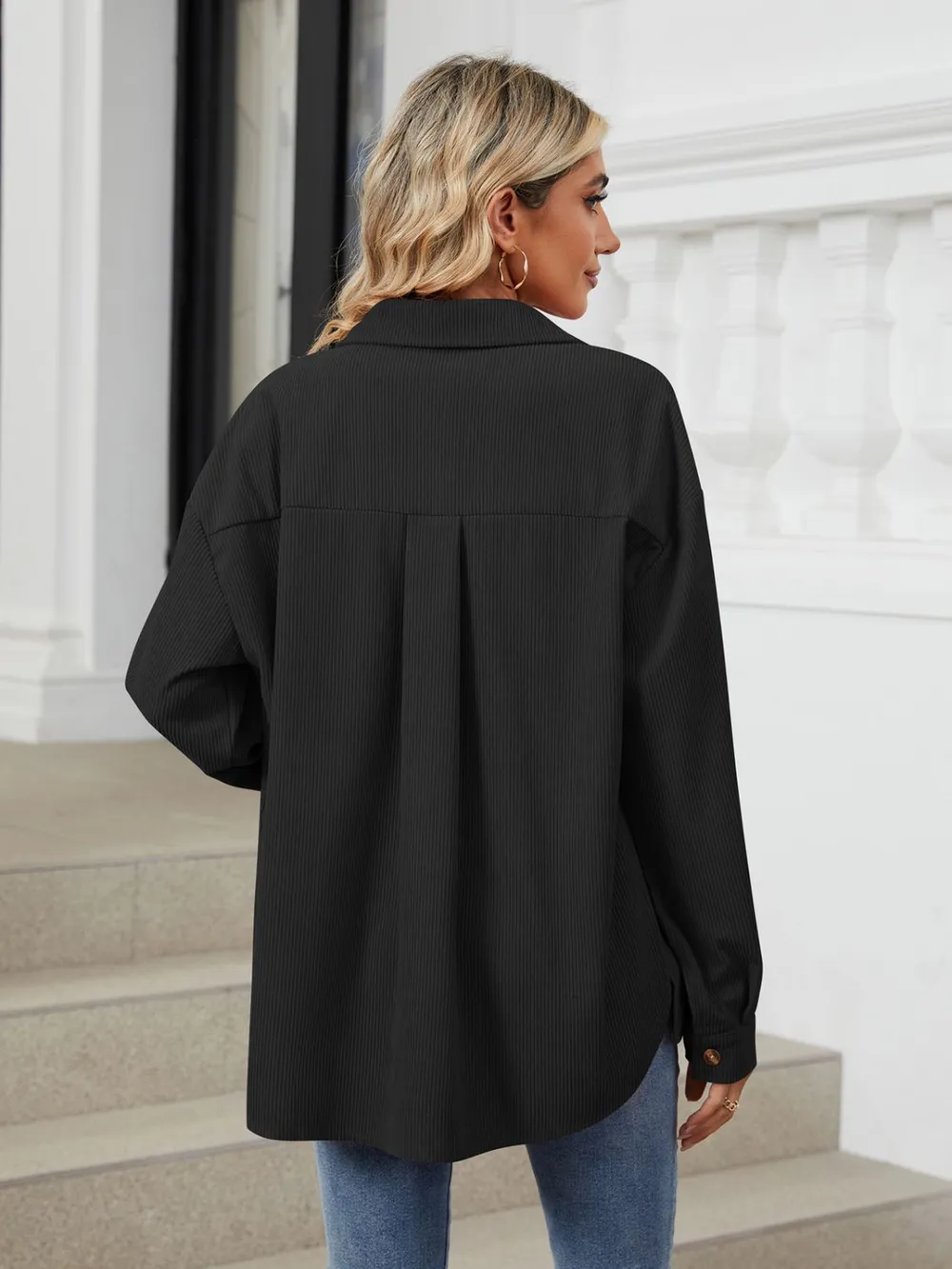 Button Up Long Sleeve Shirt with Breast Pockets, image 33