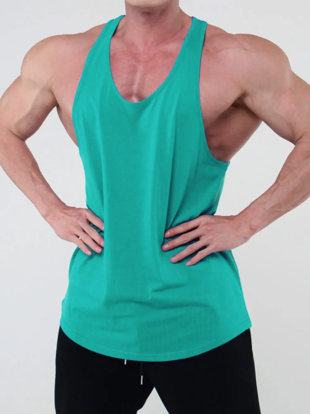 Men's Plus Size Round Neck Racerback Tank, image 12
