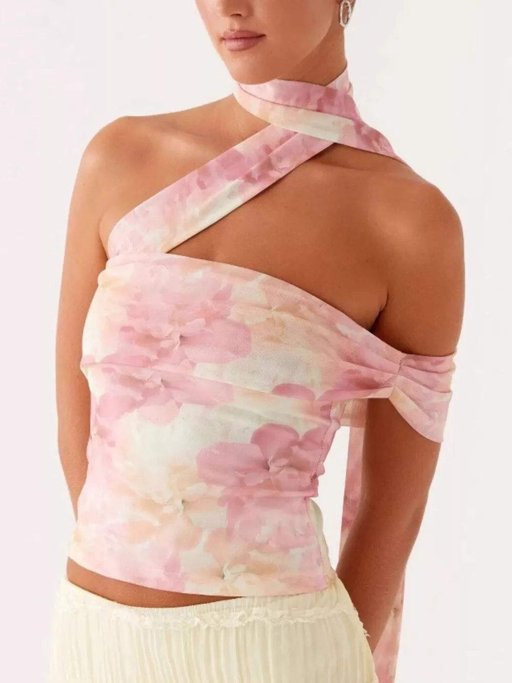 Floral Print Halter Neck Cami
