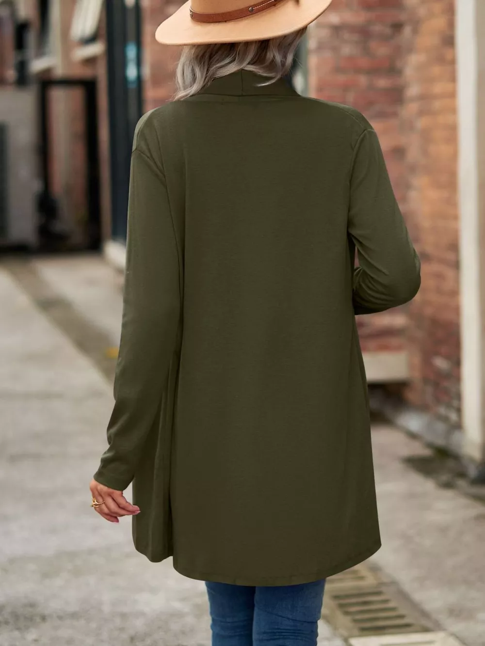 Open-Front Dropped Shoulder Cardigan, image 18