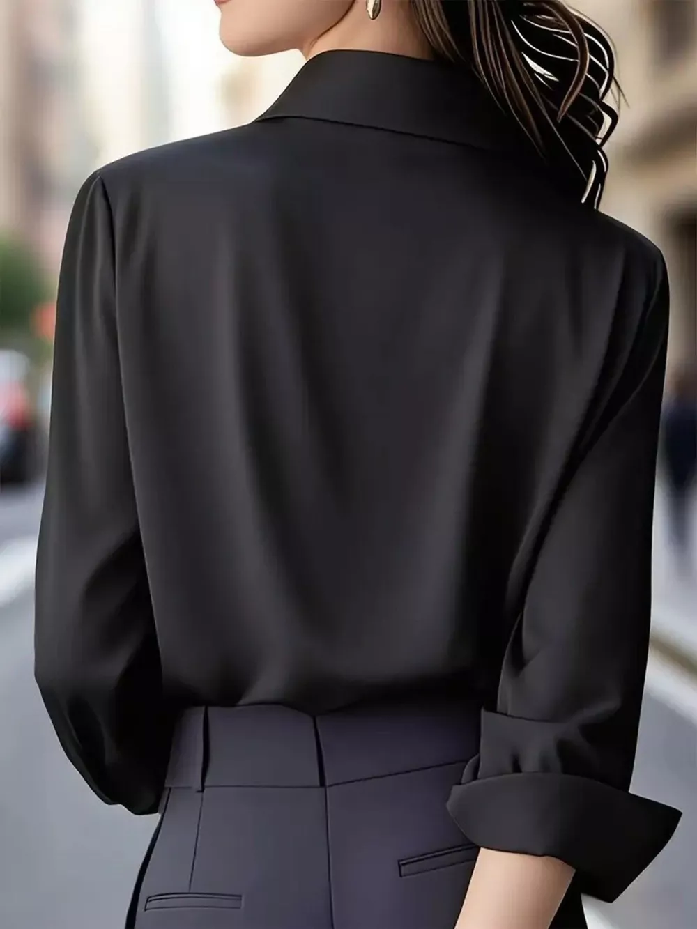 Button Down Collared Neck Long Sleeve Shirt, image 5