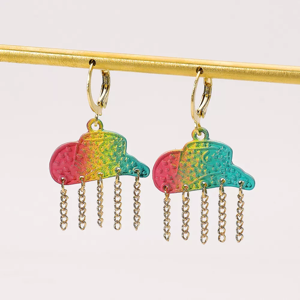 Rainbow Cloud Dangle Earrings, image 2