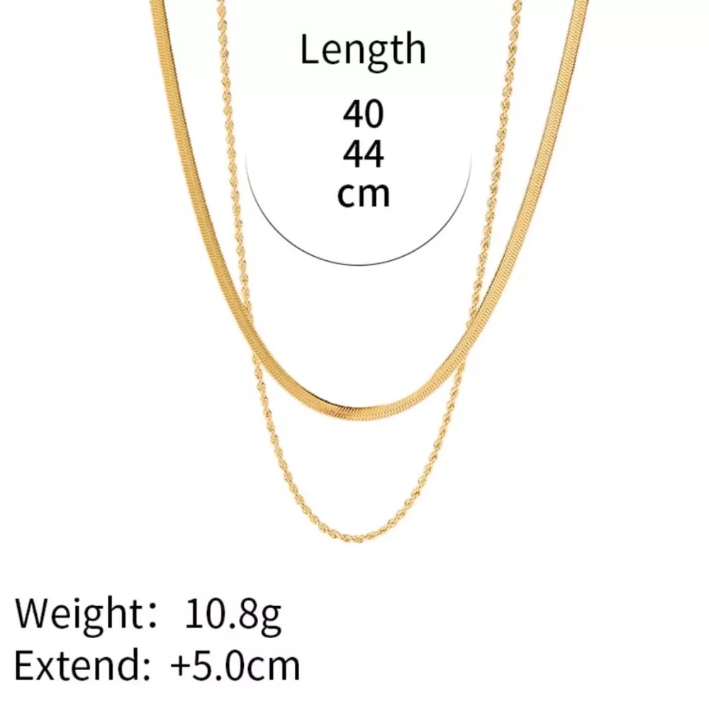 18K Gold-Plated Stainless Steel Layered Necklace, image 5