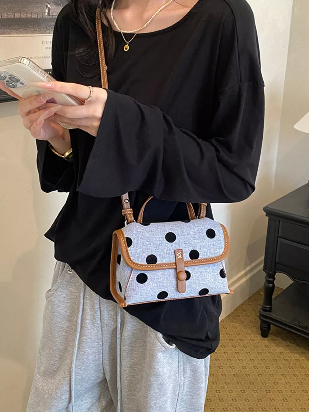 Polka Dot Crossbody Bag, image 9