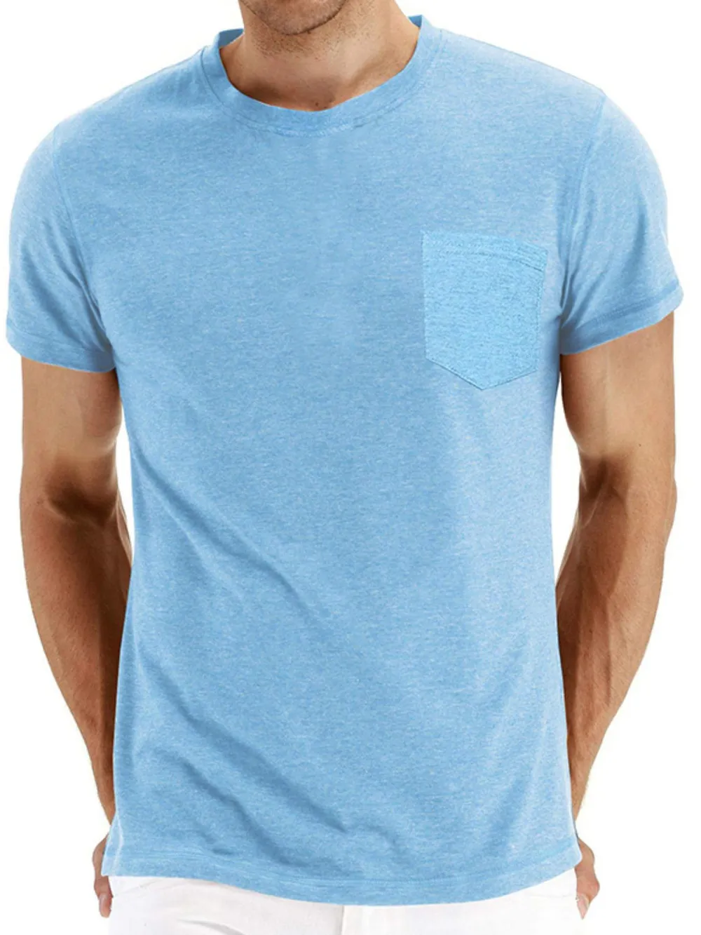 Men's Classic Round Neck Pocket T-Shirt, image 6