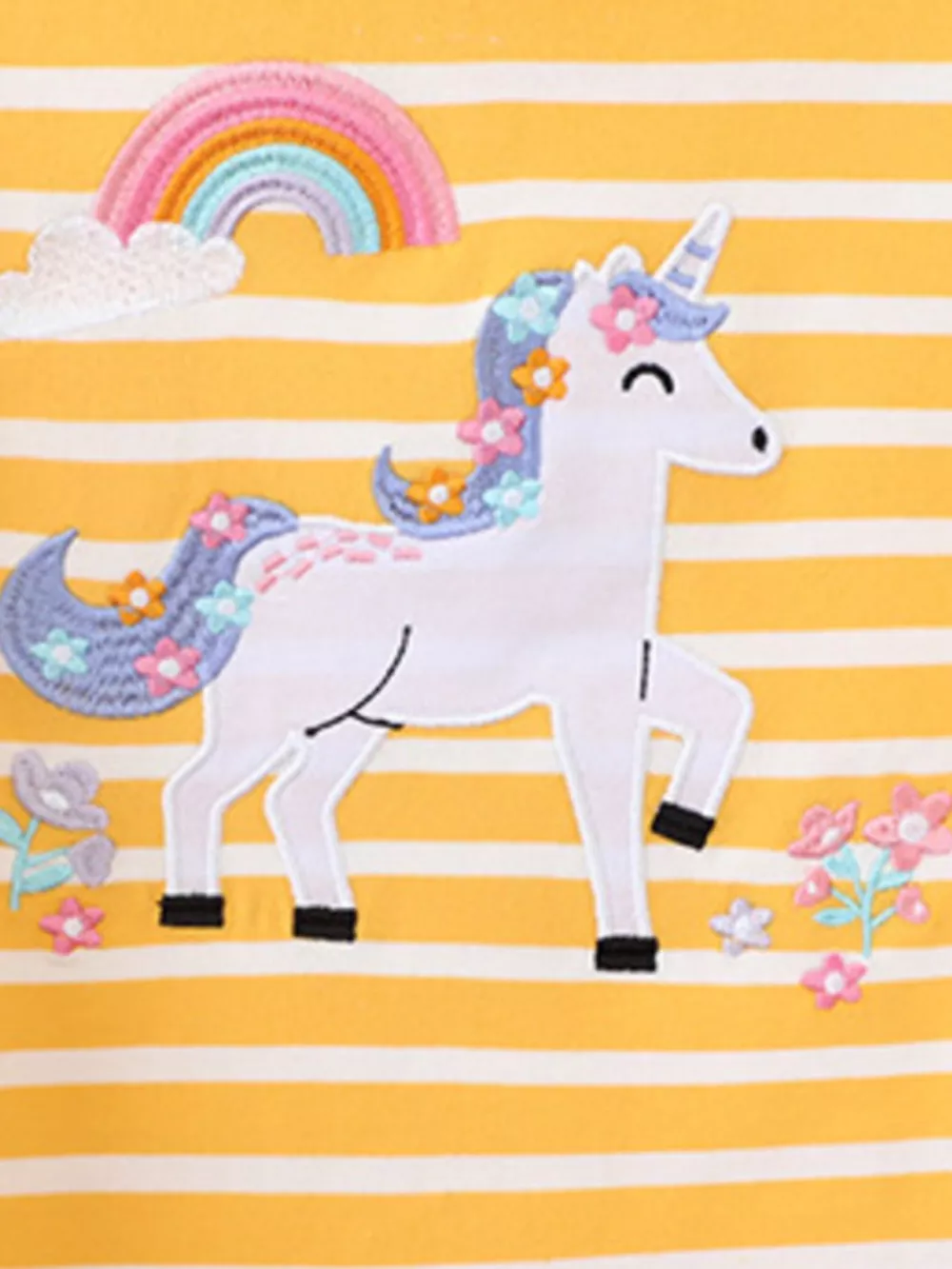 Children's Striped Unicorn Short Sleeve T-Shirt, image 2