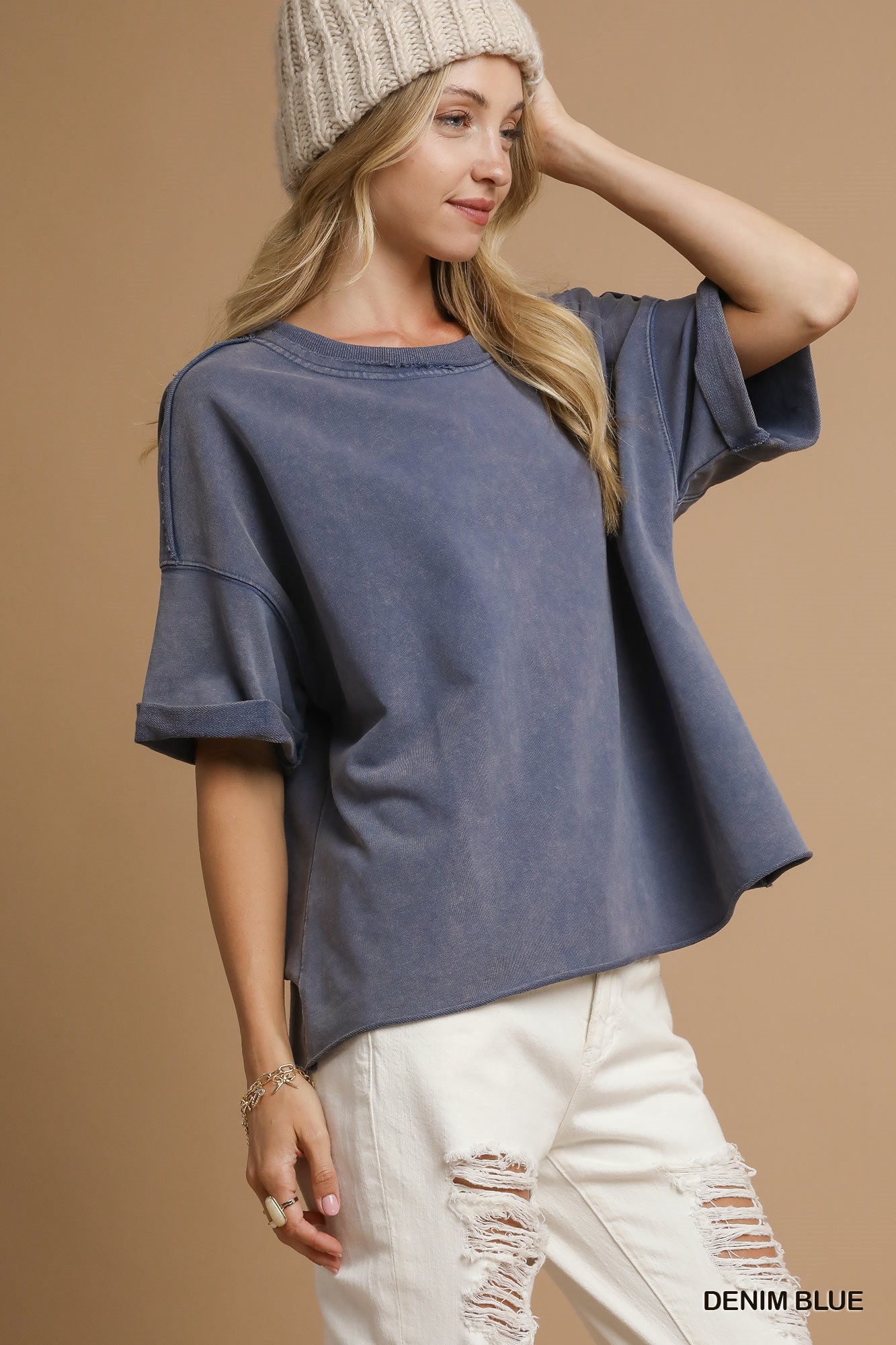 Mineral Wash Round Neck Top, image 3
