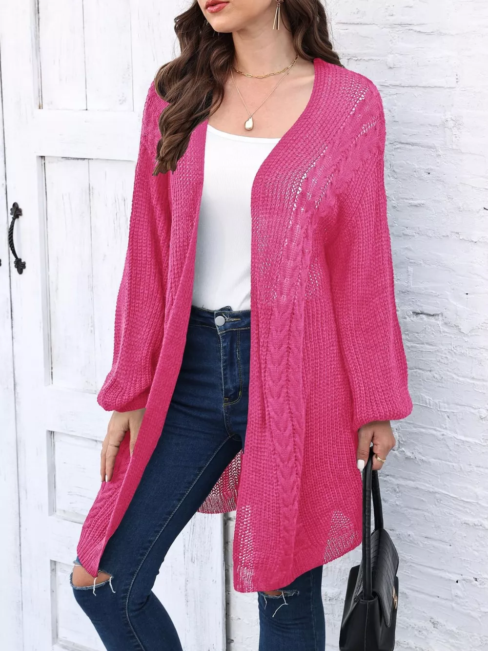 Open Front Long Sleeve Cardigan, image 13