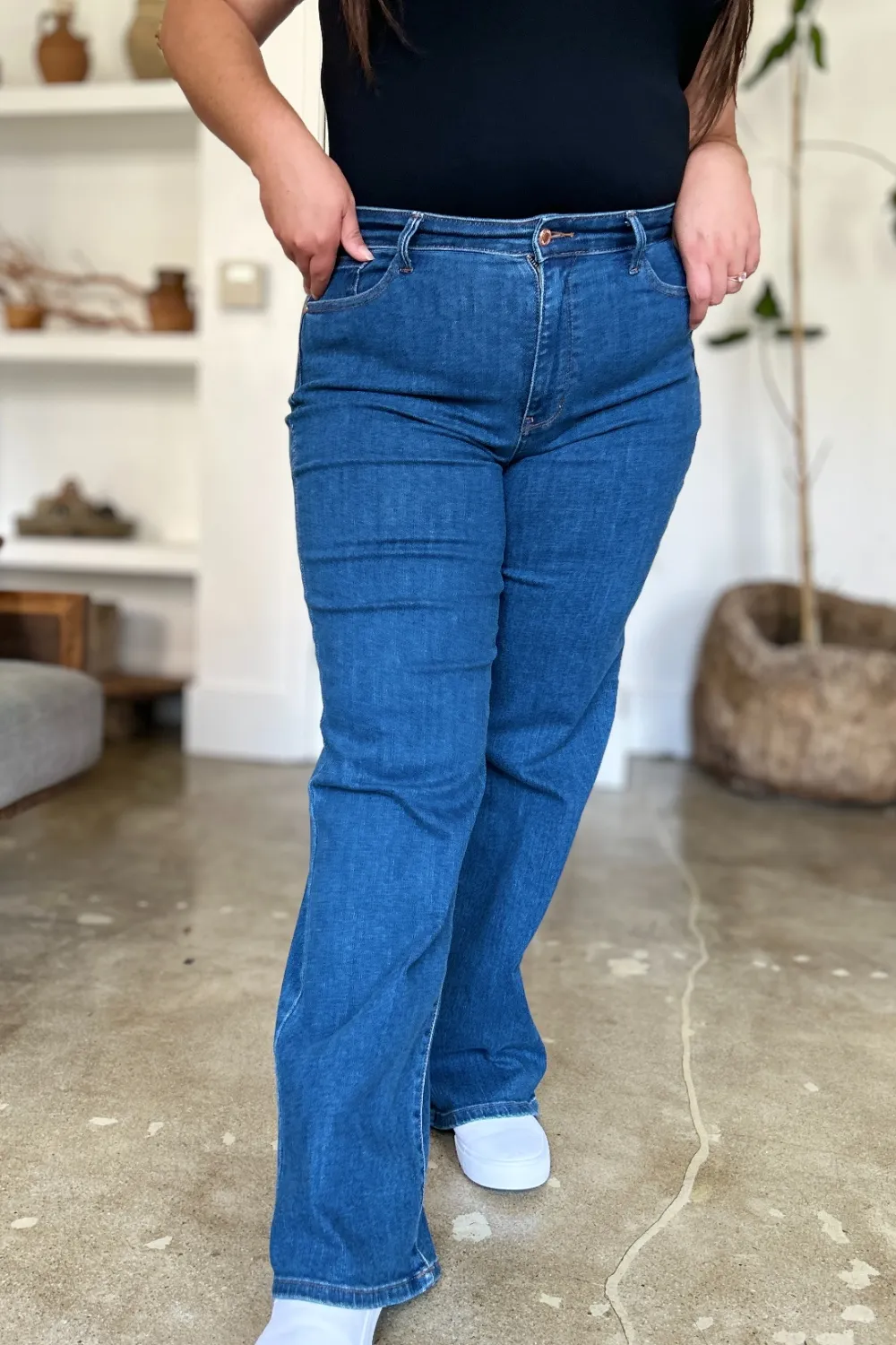 Full Size High Rise Straight Jeans, image 3