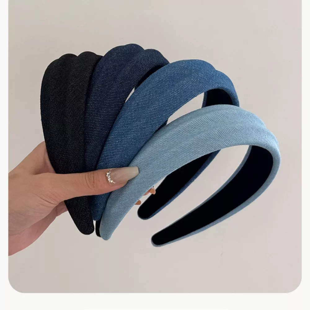 Denim Padded Wide Headband, image 2