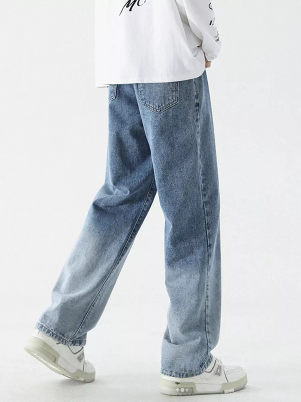 Men's Full Size Wide Leg Washed Jeans Plus Size, image 2