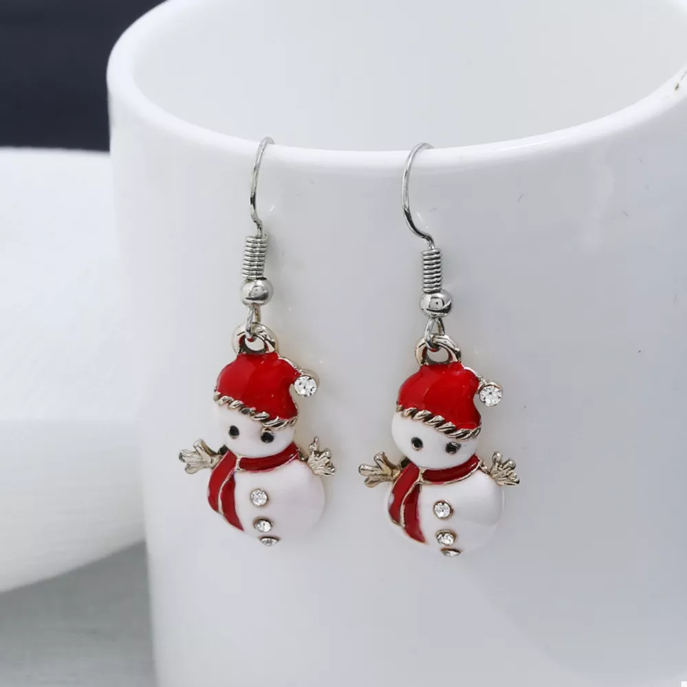 Christmas Snowman Drop Earrings, image 6