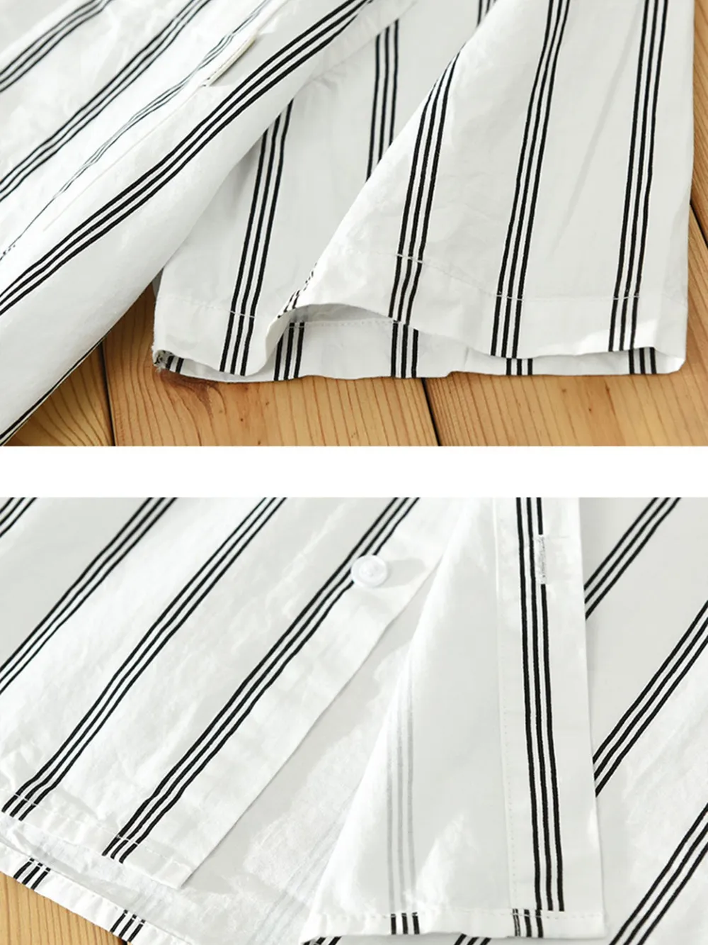 Men's Plus Size Classic Striped Short Sleeve Button-Up Shirt, image 8