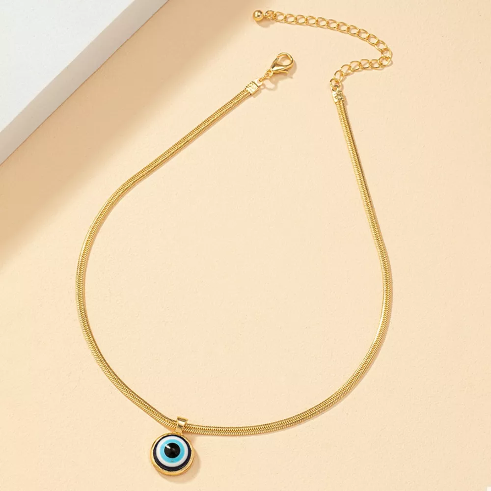 18K Gold-Plated Evil Eye Pendant Necklace, image 3