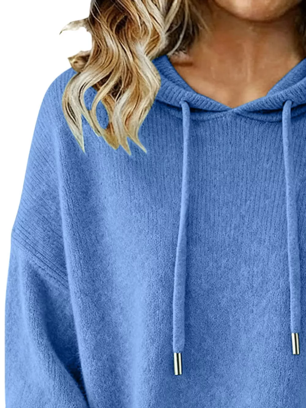 Drawstring Long Sleeve Hooded Sweater, image 16