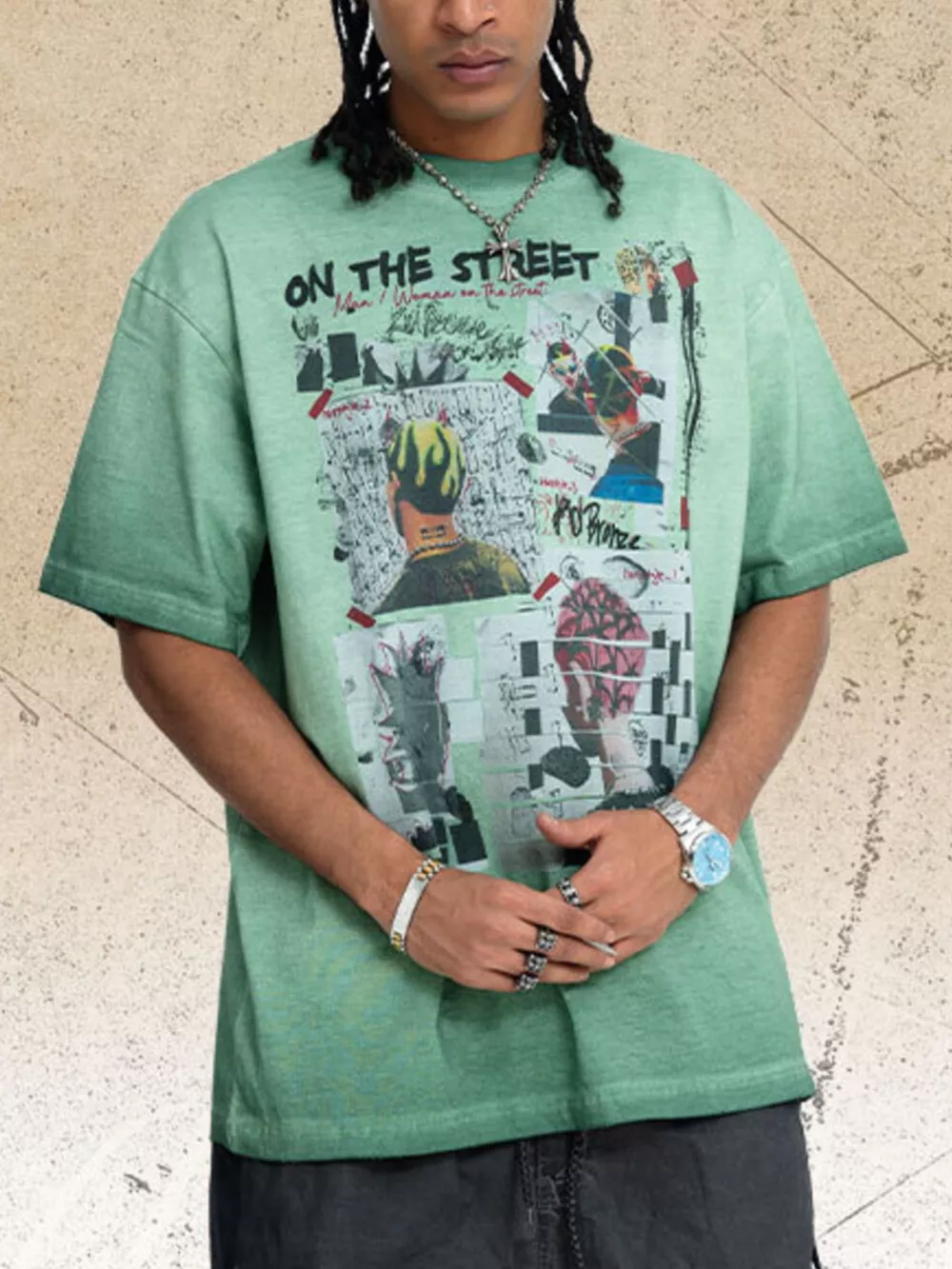 Men's Graphic Round Neck Streetwear T-Shirt, image 3