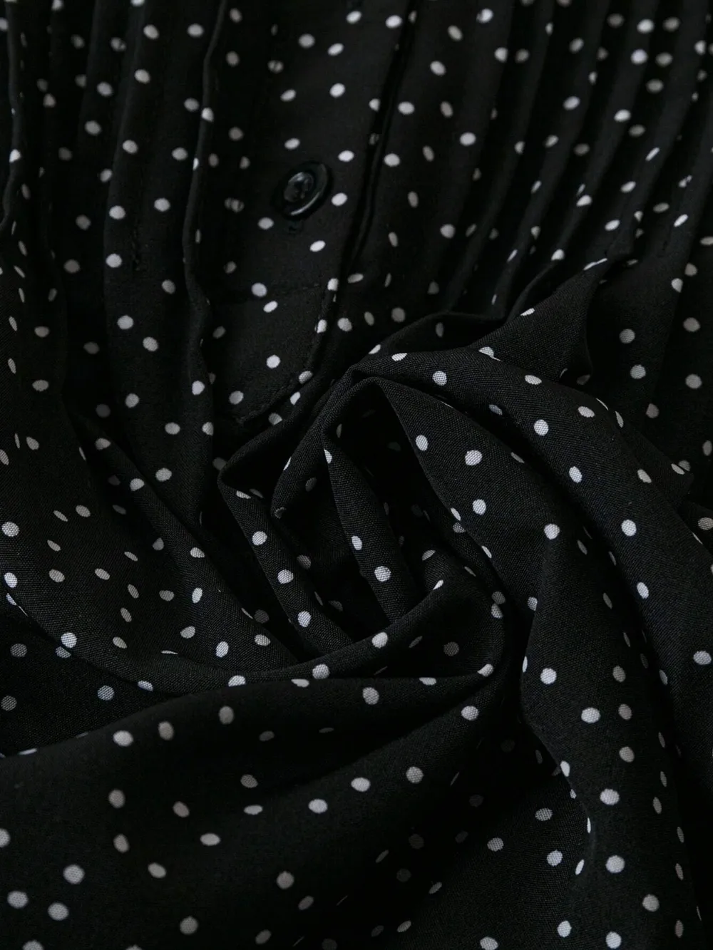 Polka Dot Notched Ruffled Cap Sleeve Blouse, image 10