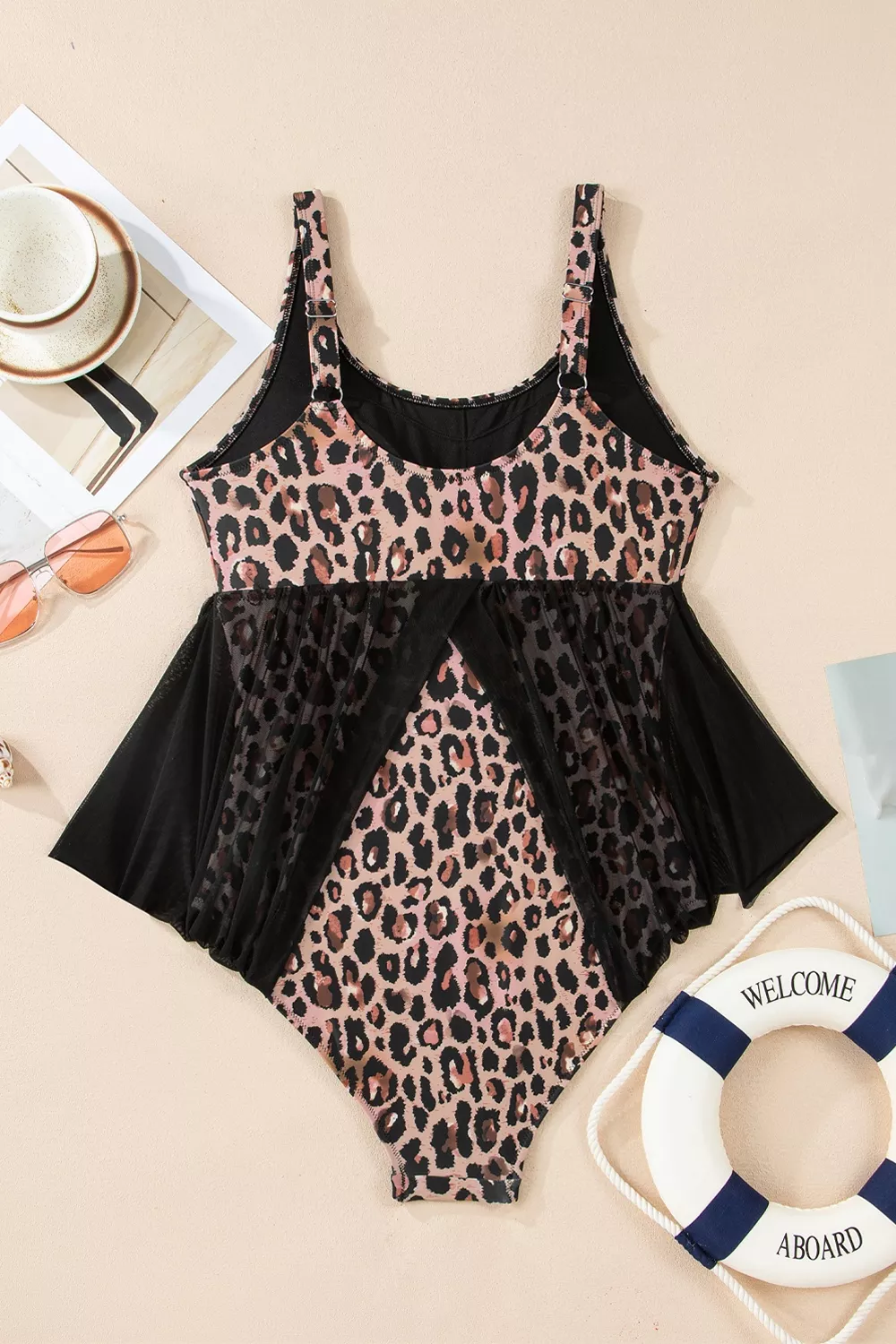 Mesh Patchwork V Neck Half Sleeve Bodycon One Piece Swimwear, image 11