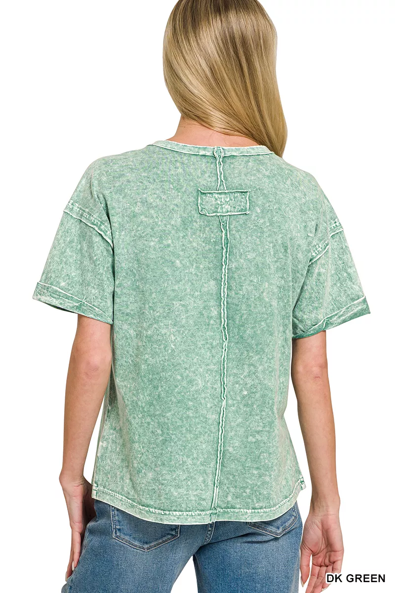 Halo Snow Washed Exposed Seam Top & Shorts Set, image 7