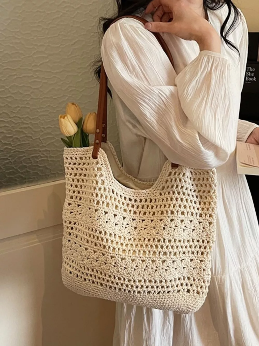 Crochet Knitted Shoulder Bag, image 4