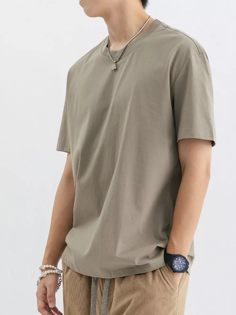 Men's Plus Size Casual Crew Neck T-Shirt, image 9