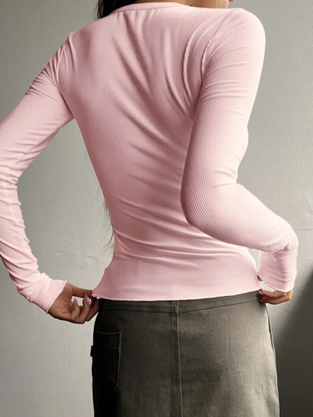 Half Button Long Sleeve T-Shirt, image 8