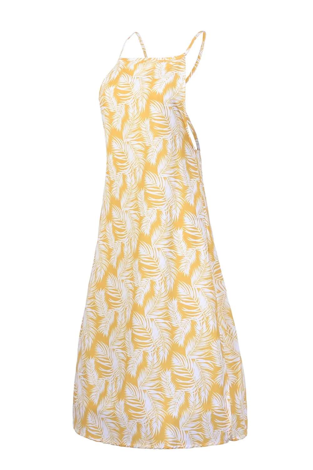 Slit Crisscross Printed Sleeveless Cami Dress, image 5