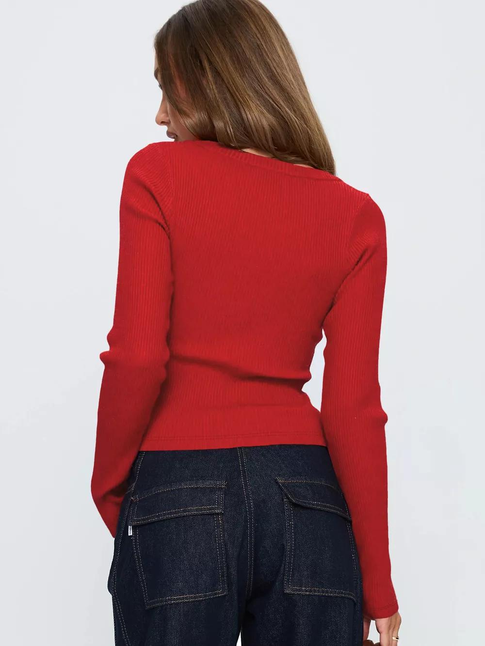 Ribbed Knit Button-Down Cardigan, image 16