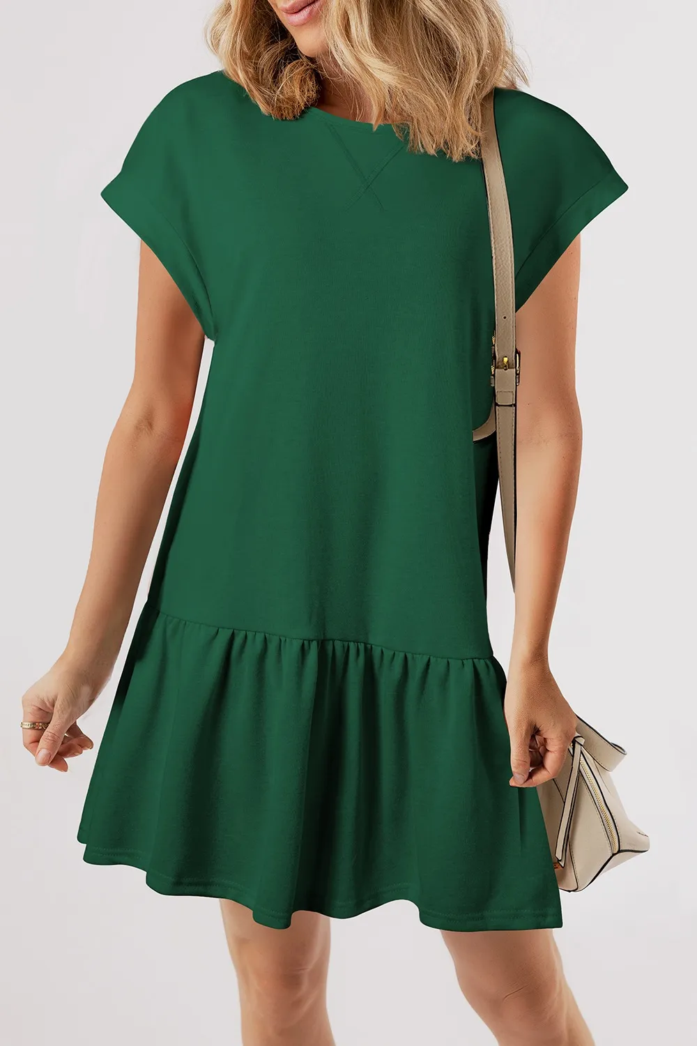 Round Neck Short Sleeve Mini Dress, image 4