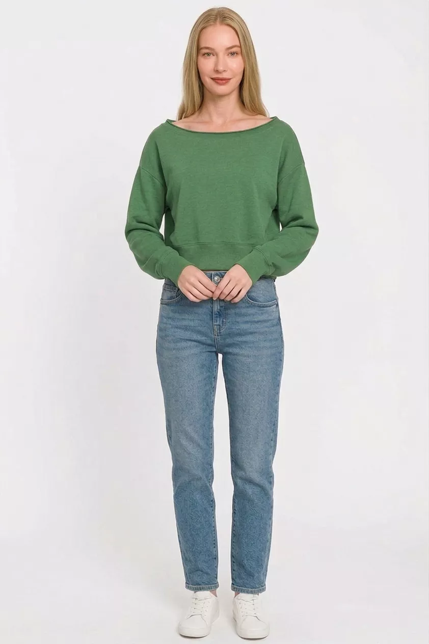 Fleece Boat-neck Sweatshirt, image 3