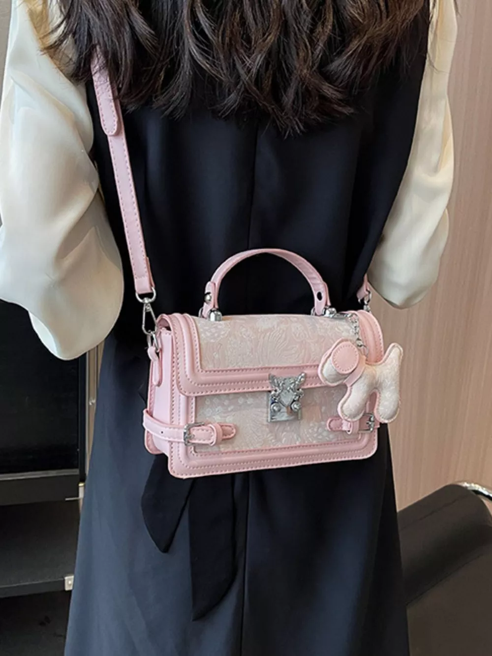 Adjustable Strap Flap Crossbody Bag, image 2