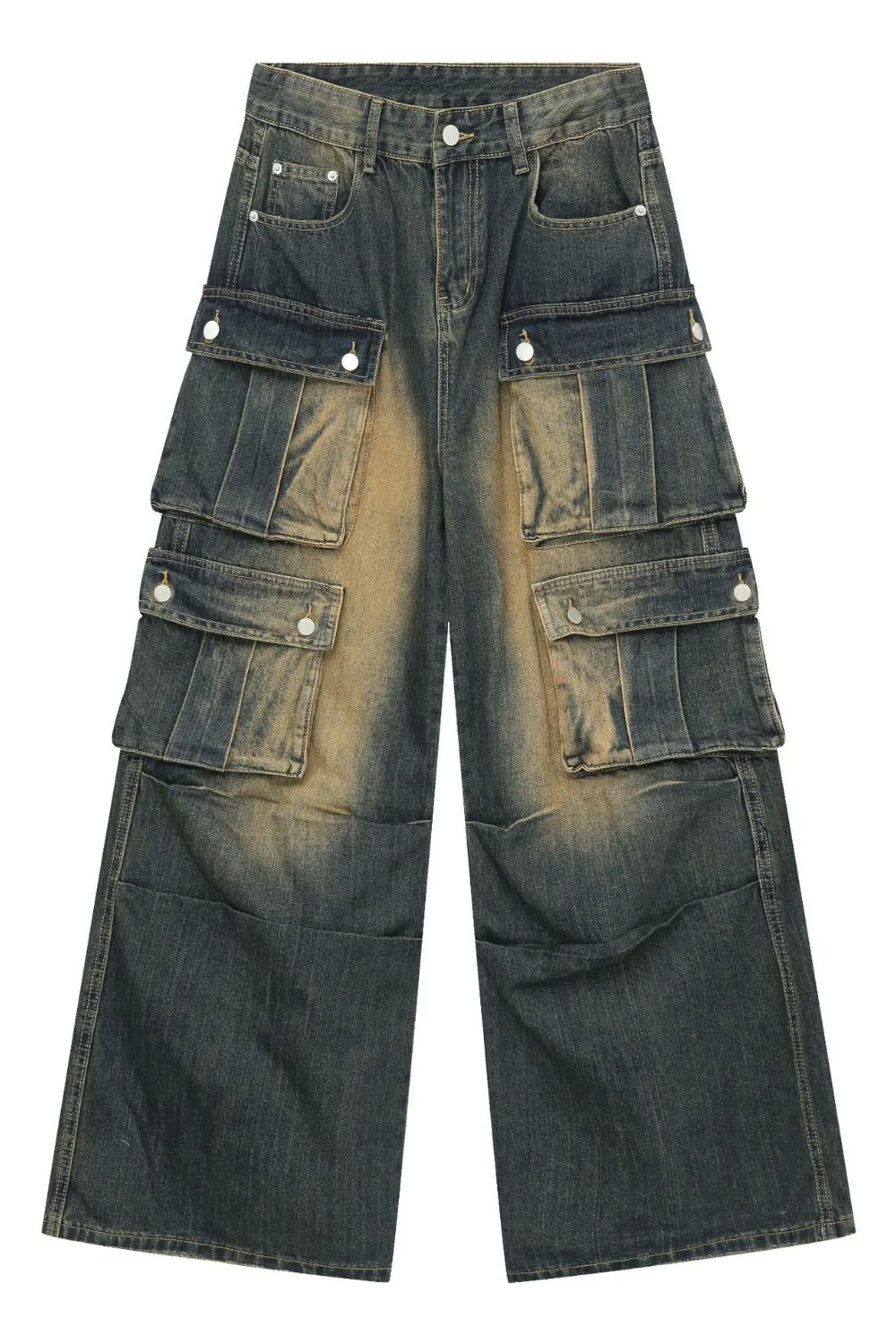 Men's Washed Wide Leg Jeans, image 5