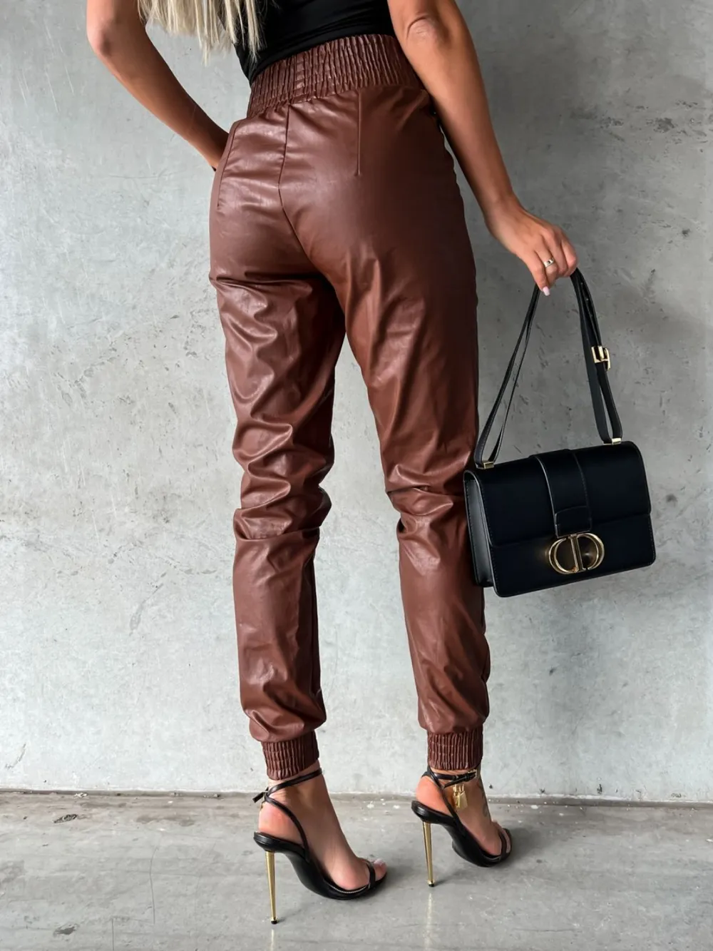 Smocked High Waist Pants with Pockets, image 3