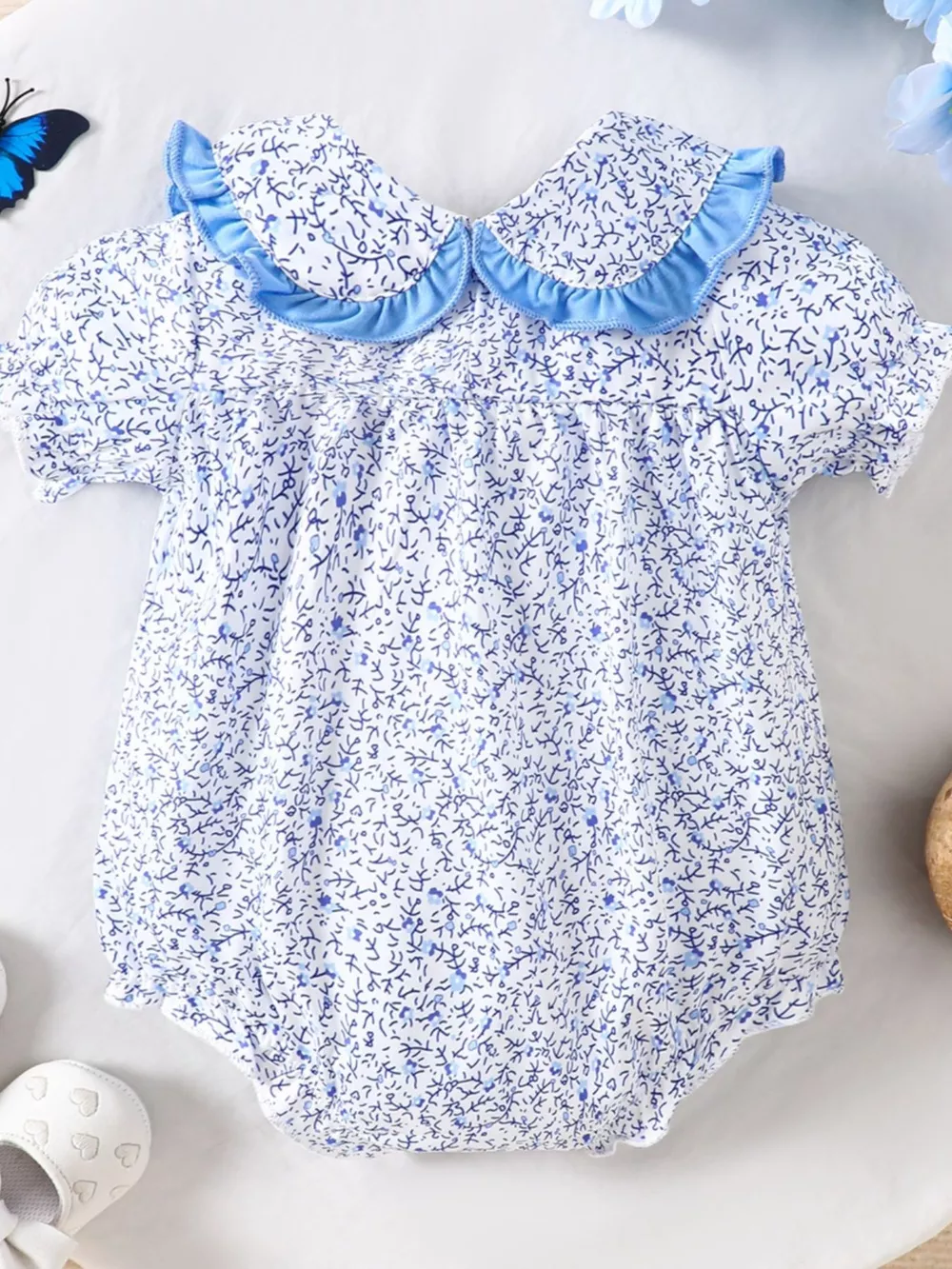 Children's Ruffle Trim Short Sleeve One-Piece, image 5
