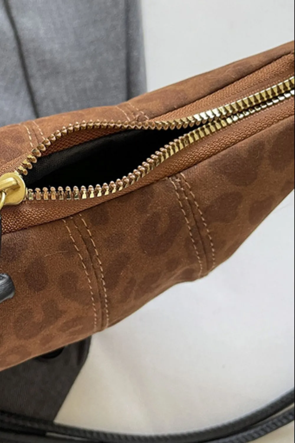 PU Leather Strap Suede Shoulder Bag, image 6