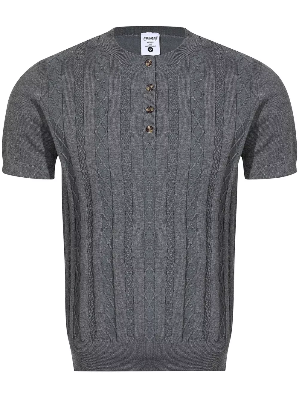 Men's Cable Knit Short Sleeve Knit Top, image 4