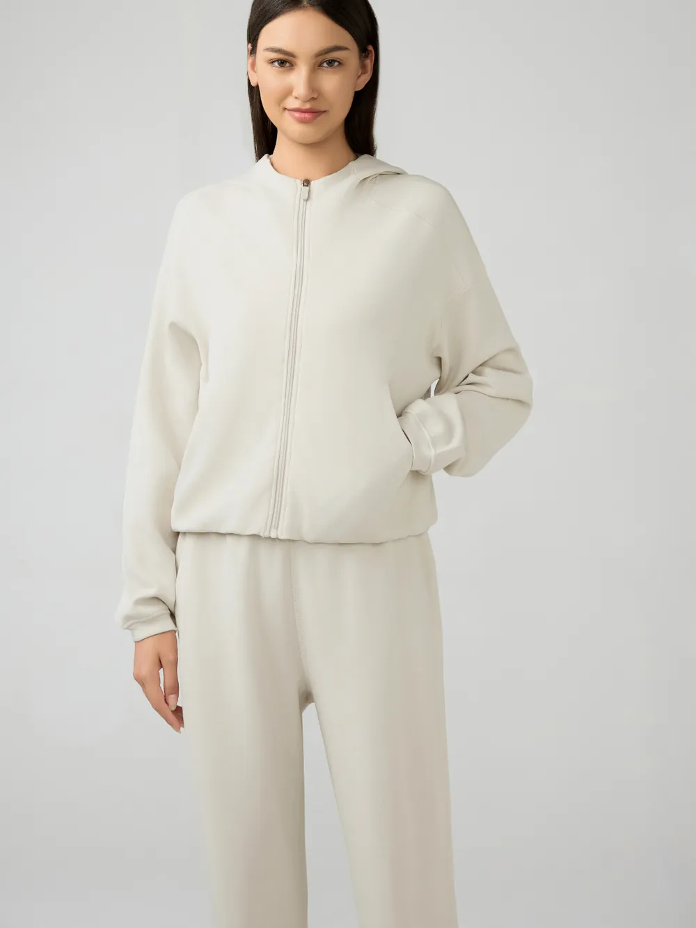 Zip Up Dropped Shouder Active Hooded, image 10