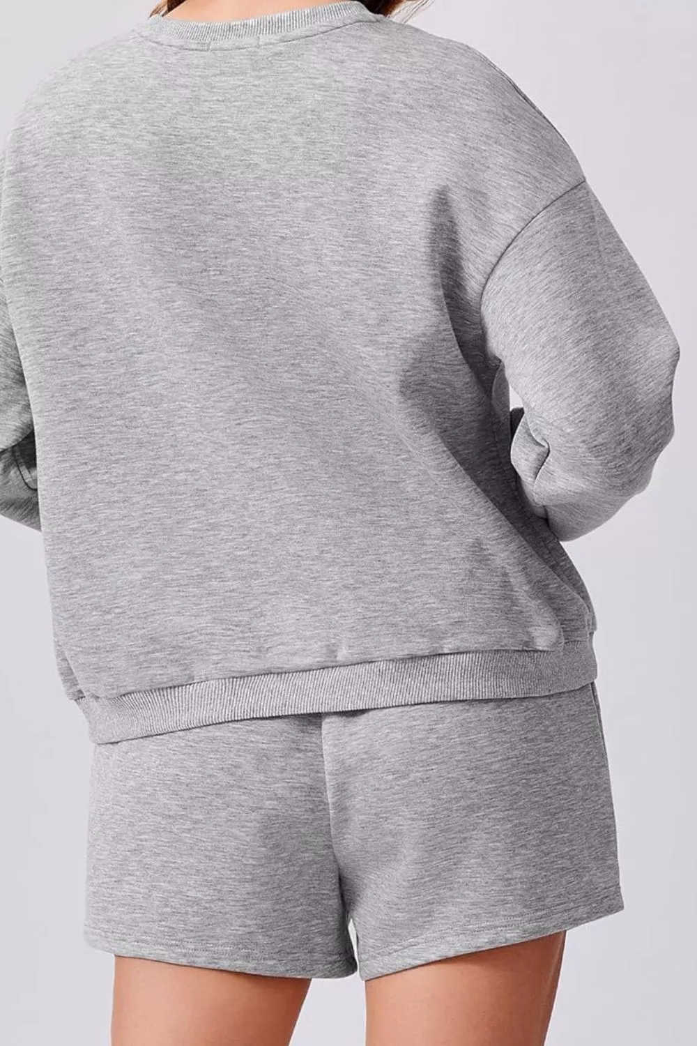 Round Neck Sweatshirt and Shorts Set, image 11