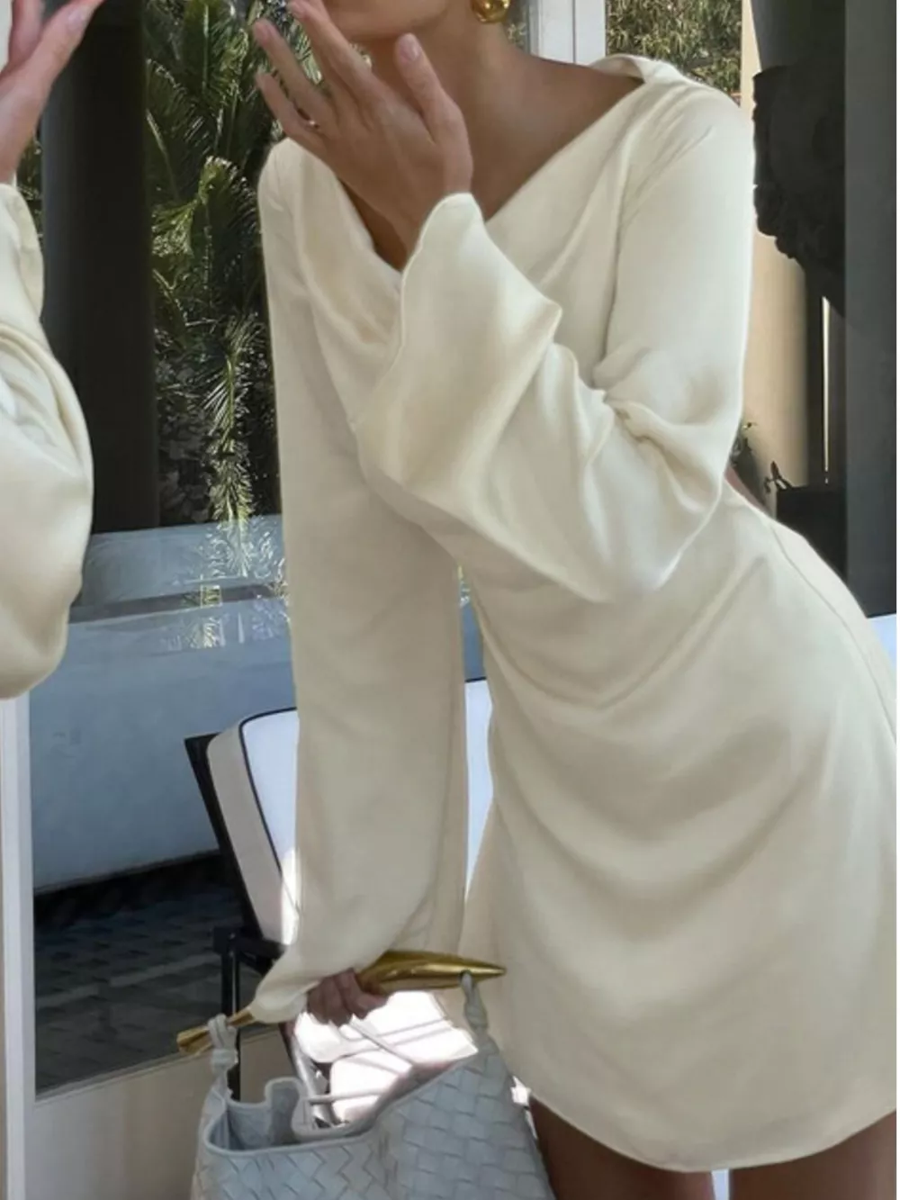 Backless Long Sleeve Mini Dress, image 3