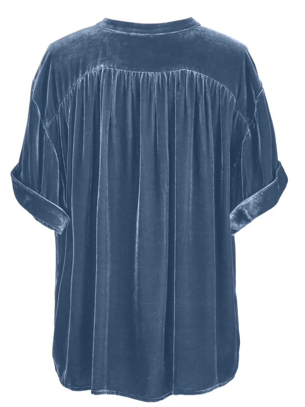 Ruched Round Neck Short Sleeve Shirt, image 5