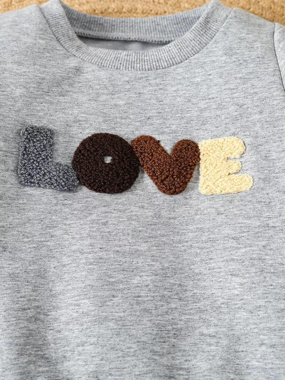 Children's Letter Round Neck Top and Pants Set, image 3