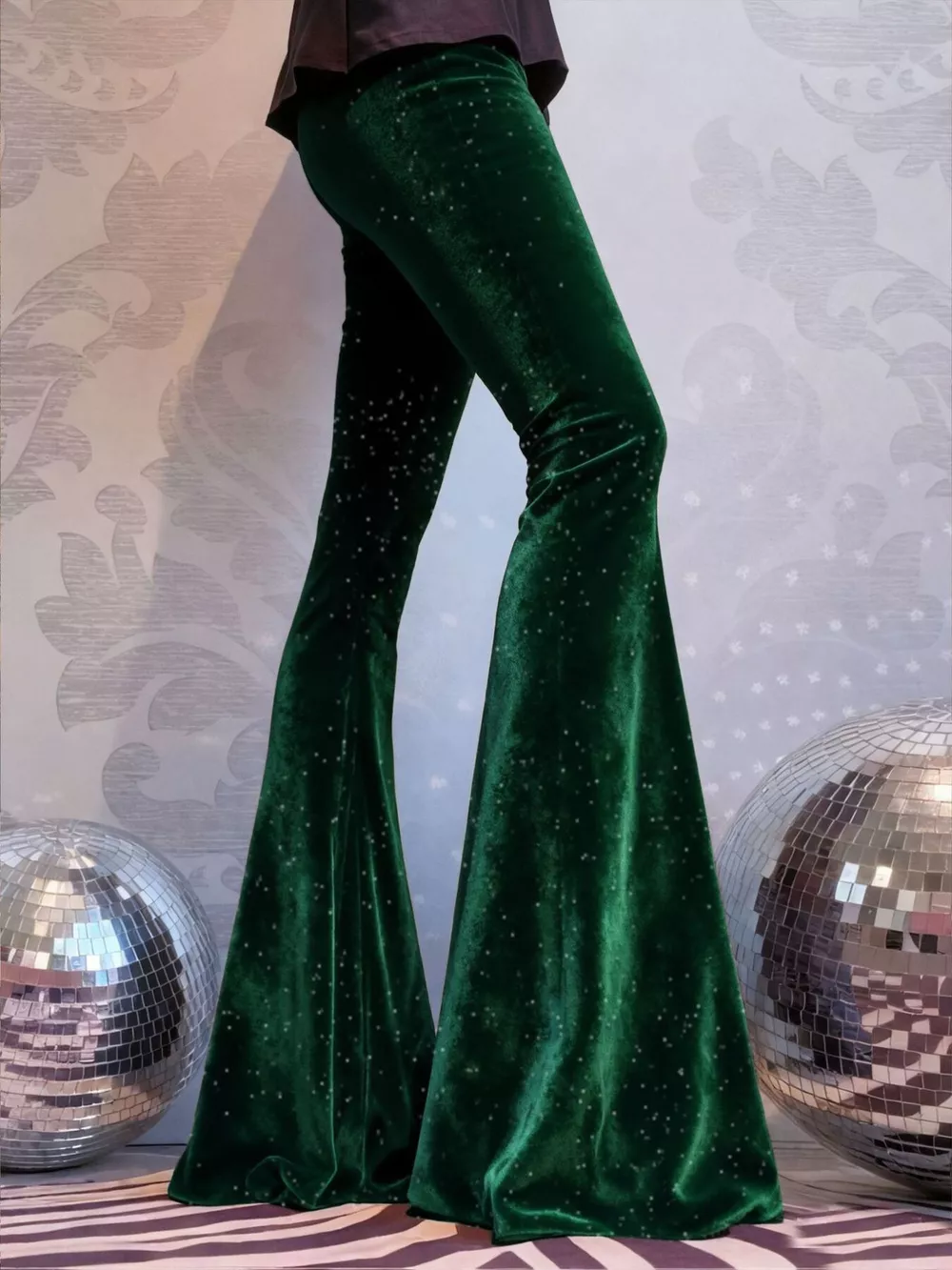 Velvet High Waist Flared Pants, image 11