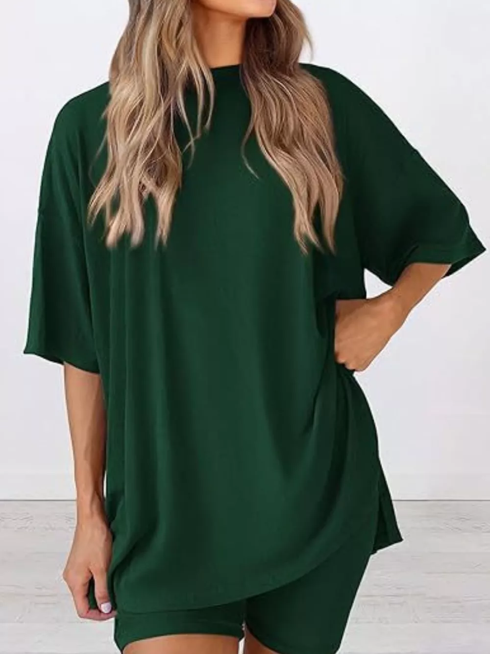 Full Size Half Sleeve T-Shirt and Shorts Set Plus Size, image 18