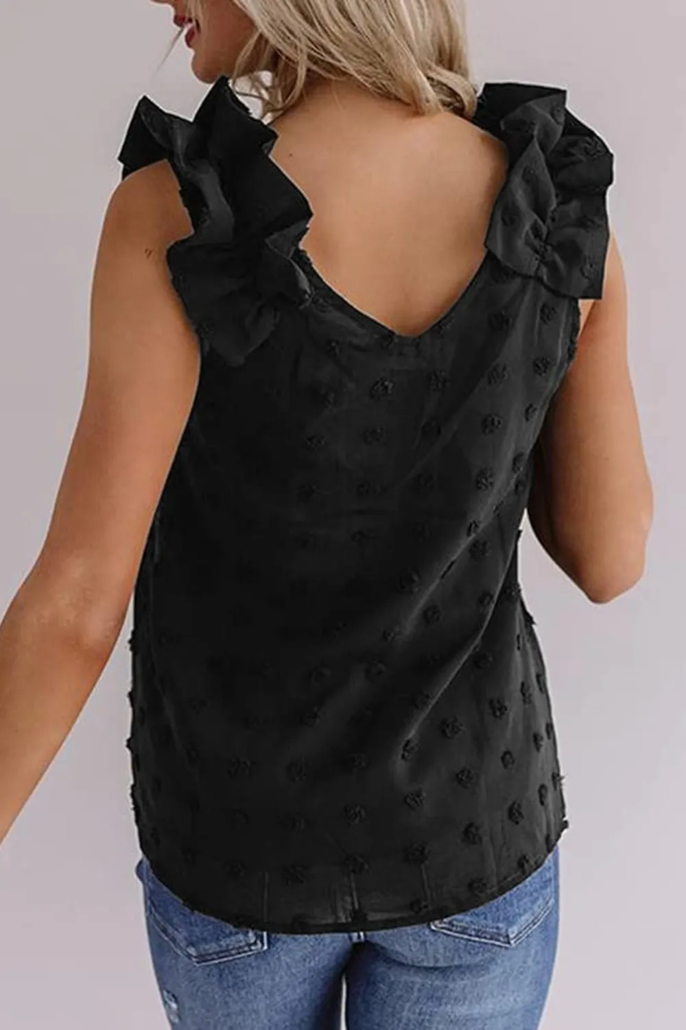 Full Size Swiss Dot V-Neck Tank, image 6