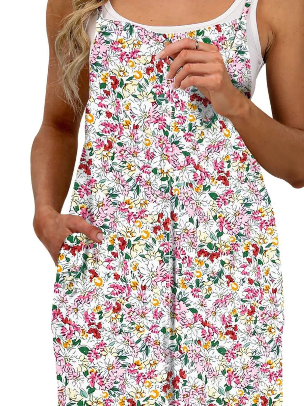 Full Size Floral Print Wide Leg Casual Jumpsuit Plus Size, image 9