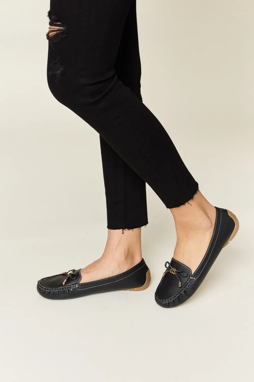 Slip On Bow Flats Loafers, image 2