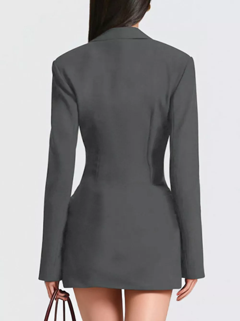 Full Size Blazer-Style Long Sleeve Mini Dress Plus Size, image 14